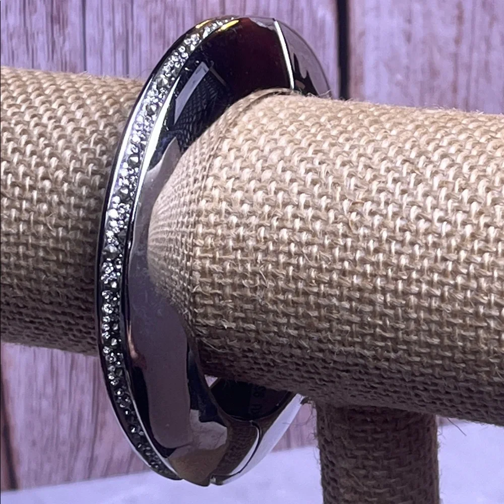 Alexis Bittar Silver Bangle with Crystal Detailing RARE
